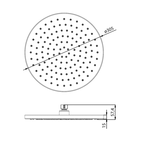 Przejdź do produktu Deszczownia, średnica 300mm, ABS/czarny mat