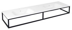 SKA konsola pod umywalkę/blat, 180x22x51cm, czarny mat