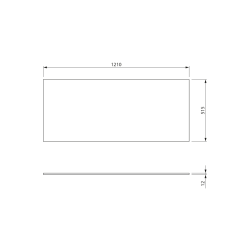 SKA blat Rockstone 121x1,2x51,5cm, biały mat