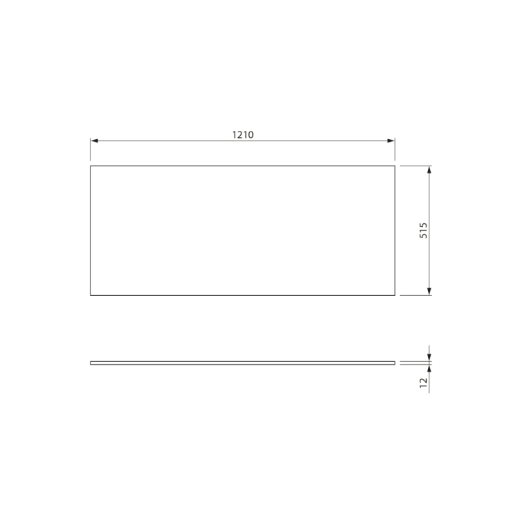 SKA blat Rockstone 121x1,2x51,5cm, biały mat