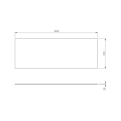 SKA blat Rockstone 141x1,2x51,5cm, biały mat
