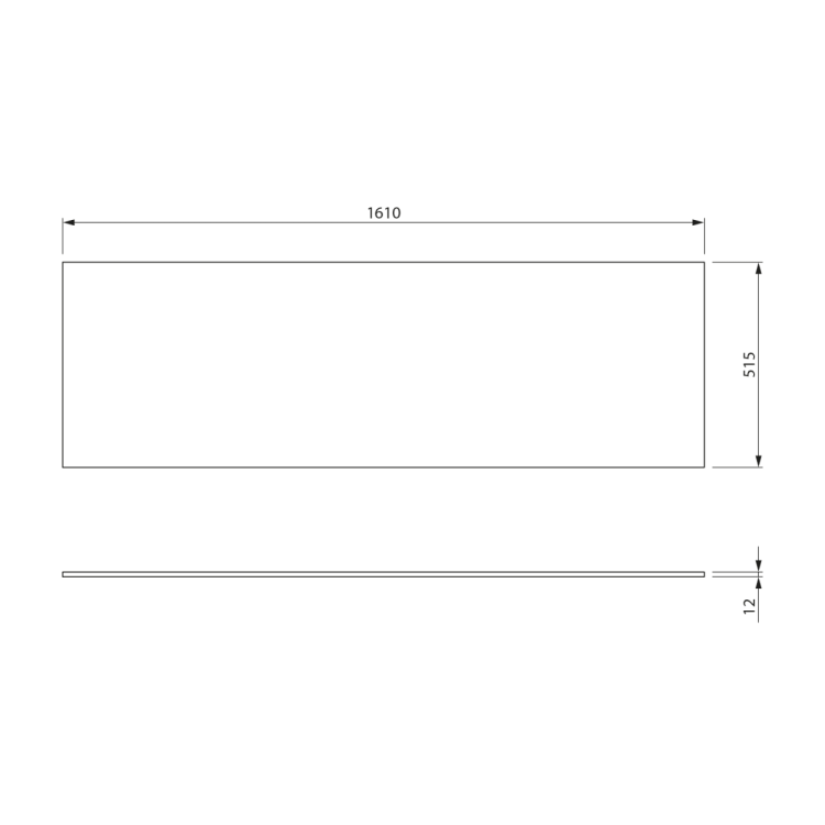 SKA blat Rockstone 161x1,2x51,5cm, biały mat