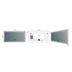 GEMINI lustro z LED oświetleniem 120x60cm, inteligentne funkcje