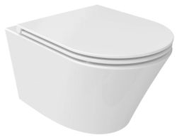 PACO SHORT WC wiszące, Rimless, 36x47,5cm, biały