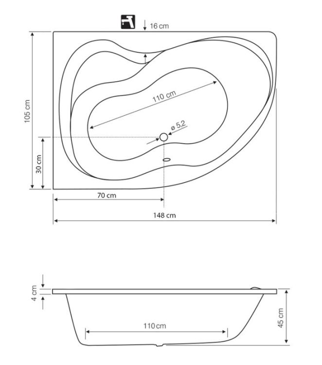 wanna 150x105 narożna rysunek techniczny.JPG