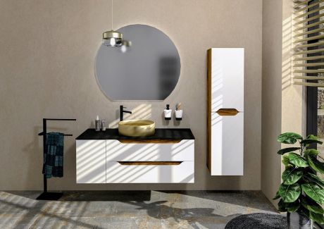 Przejdź do produktu WAVE 30+90 zestaw łazienkowy, lewy, biała/dąb collingwood