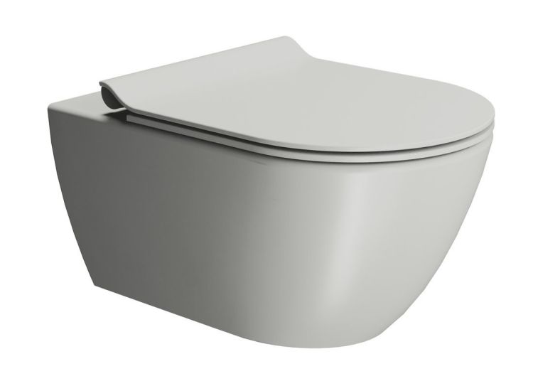 PURA WC wiszące, Swirlflush, 55x36 cm, cenere dual-mat