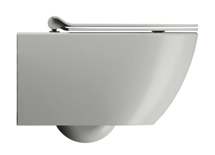 PURA WC wiszące, Swirlflush, 55x36 cm, cenere dual-mat
