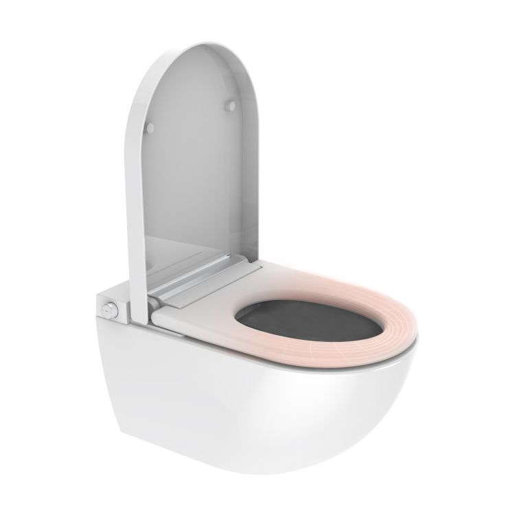 Toaleta myjąca 38x60 cm z funkcją mycia, suszenia i podgrzewaną deską WC  Major&Maker Royal biały - podgrzewana deska WC