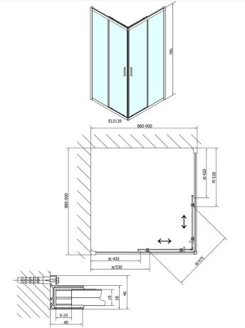 Przejdź do produktu EASY kabina prysznicowa 900x900mm, szkło BRICK