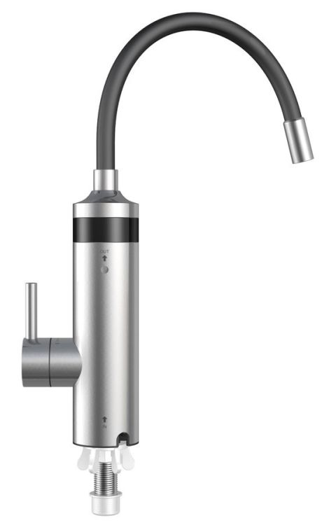 TON bateria elektryczna z przepływowym podgrzewaczem wody, elastyczną wylewką, 230V, 3kW, czarny/stal nierdzewna
