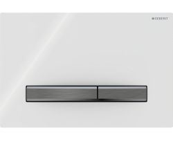 GEBERIT SIGMA50 Dual flush przycisk spłukujący, biały/czarny chrom