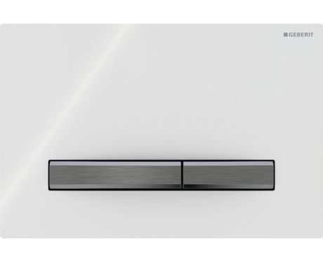 Przejdź do produktu GEBERIT SIGMA50 Dual flush przycisk spłukujący, biały/czarny chrom
