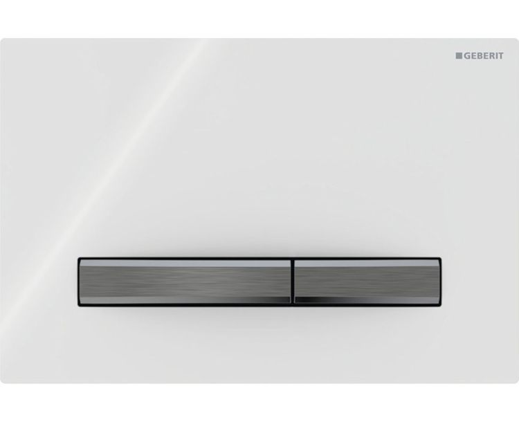 GEBERIT SIGMA50 Dual flush przycisk spłukujący, biały/czarny chrom