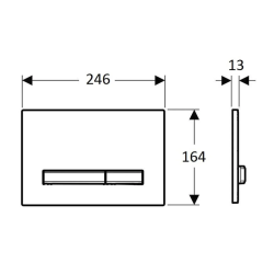 GEBERIT SIGMA50 Dual flush przycisk spłukujący, biały/czarny chrom