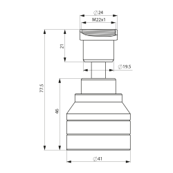 Perlator z  łącznikiem i redukcją M22x1, chrom