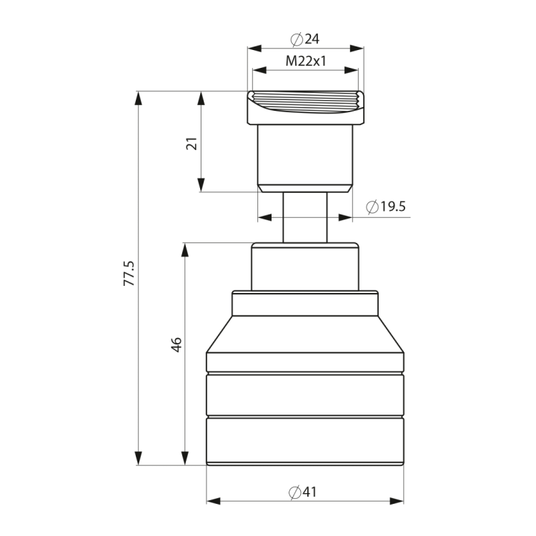 Perlator z  łącznikiem i redukcją M22x1, chrom