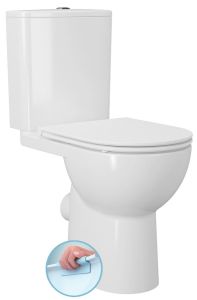SANIVEX kompakt WC, wyższe siedzenia, Rimless, odpływ poziomy/pionowy, biały