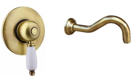 Przejdź do produktu Bateria umywalkowa Retro podtynkowa z wylewką Retro Bronzo  Emmevi Laguna 4009CR +C01029BR