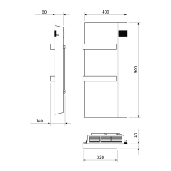 ONSEN EVO elektryczny grzejnik łazienkowy 400x900mm, 1000 W, biały