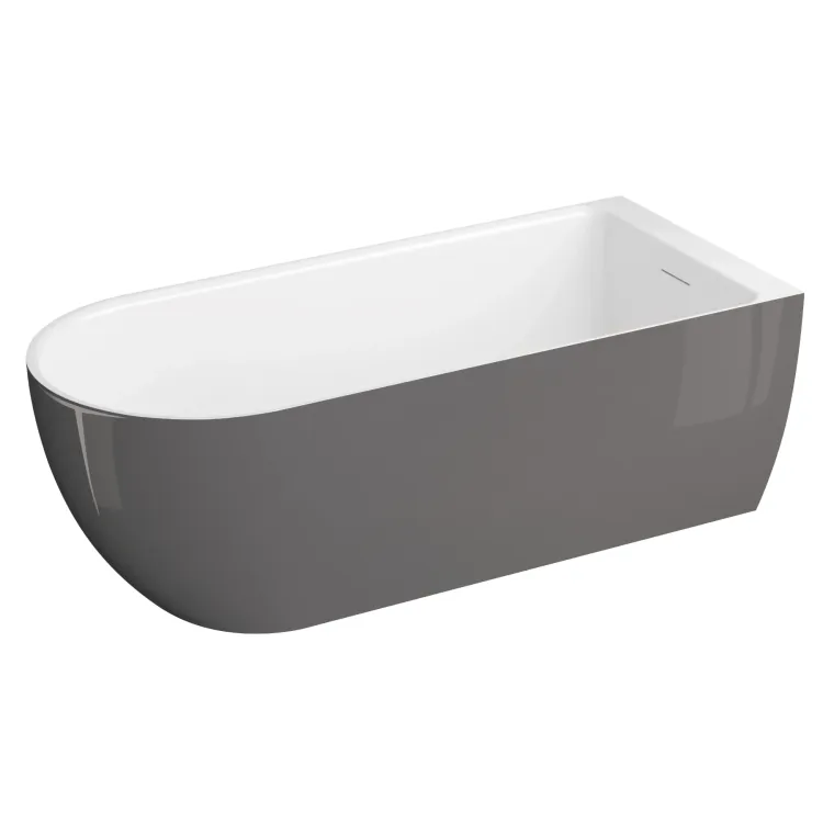 Wanna wolnostojąca przyścienna 170x75 cm Murena Polimat 00746 grafit połysk