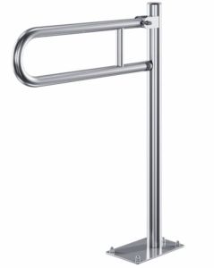 Uchwyt łazienkowy dla osób niepełnosprawnych łukowy uchylny 60 cm mocowany do podłogi stal nierdzewna połysk Makoinstal PSP 760