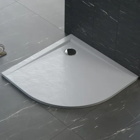 Przejdź do produktu Brodzik półokrągły 80x80 cm Polimat Perrito 00536 beton