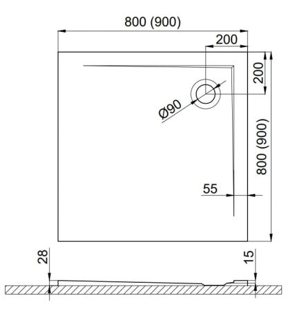 Przejdź do produktu Brodzik posadzkowy kwadratowy 80x80 cm Polimat Perrito 00555 kolor beton, kamień