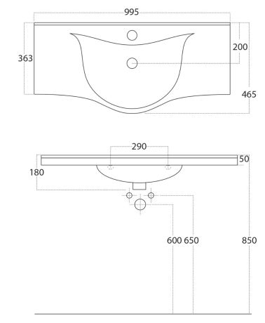 Przejdź do produktu ZARA 100 umywalka ceramiczna meblowa 99,5x46,5cm, biały