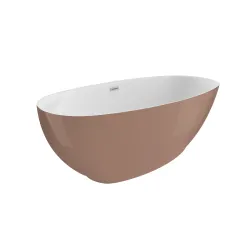 Wanna akrylowa wolnostojąca 165x75 cm z półką Kivi Polimat 00632 mokka połysk