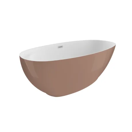 Przejdź do produktu Wanna akrylowa wolnostojąca 165x75 cm z półką Kivi Polimat 00632 mokka połysk 