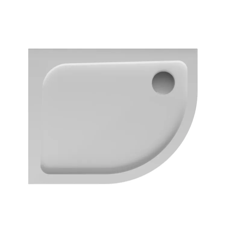 Brodzik posadzkowy asymetryczny 100x80 cm Polimat Oris 00069 biały lewy