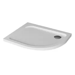 Brodzik posadzkowy asymetryczny 100x80 cm Polimat Oris 00069 biały lewy