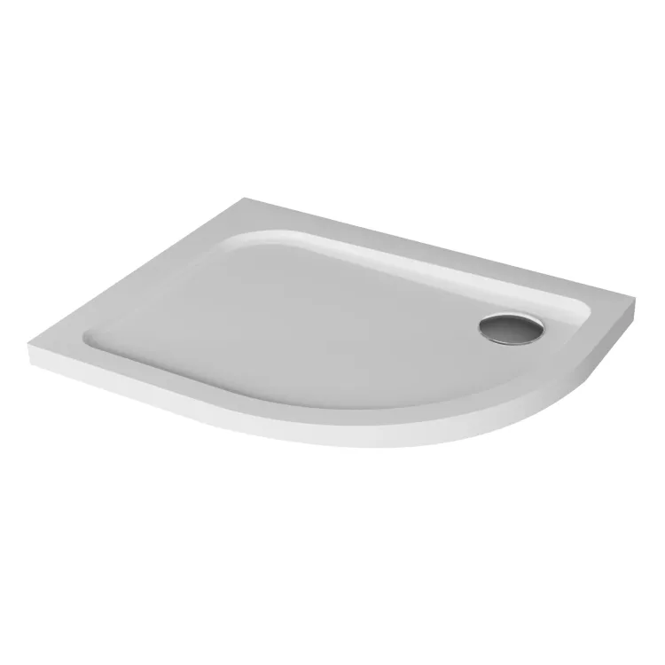 Brodzik posadzkowy asymetryczny 100x80 cm Polimat Oris 00069 biały lewy