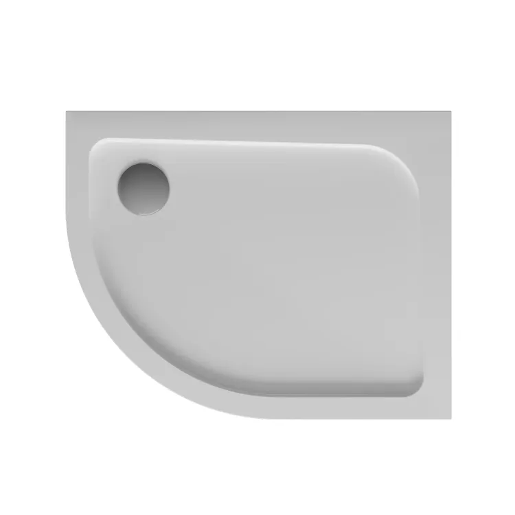 Brodzik posadzkowy asymetryczny 100x80 cm Polimat Oris 00068 biały prawy