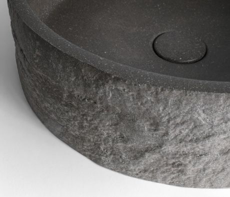 Przejdź do produktu ISPIR betonowa umywalka z odpływem, 40cm, czarny granit
