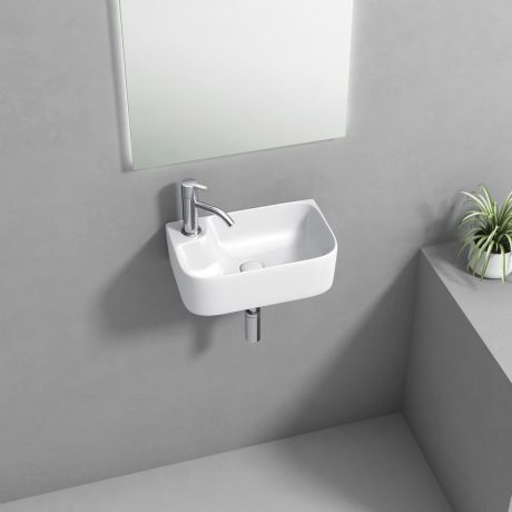 Przejdź do produktu BELLE umywalka ceramiczna 36x22cm, biały