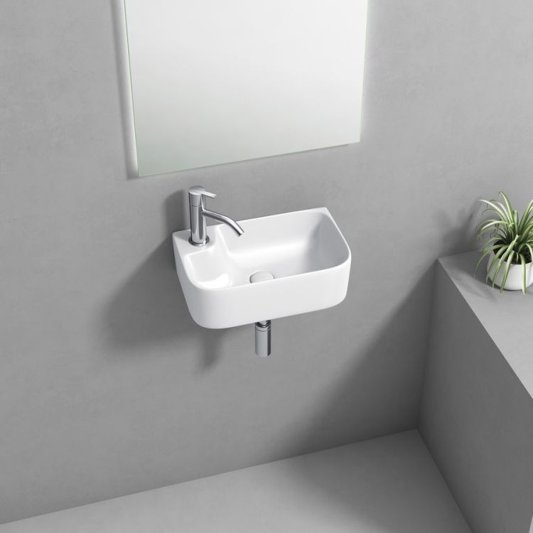 BELLE umywalka ceramiczna 36x22cm, biały