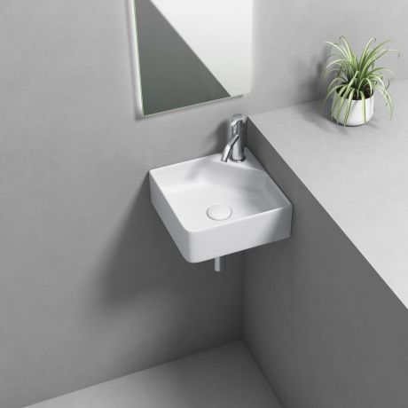 Przejdź do produktu NEXA umywalka ceramiczna narożna 30x30cm, biały