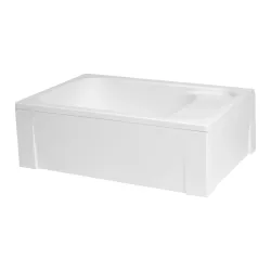 Brodzik prostokątny 120x80 cm z siedziskiem Polimat Roni 00683 biały