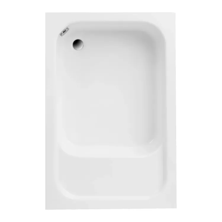 Brodzik prostokątny 120x80 cm z siedziskiem Polimat Roni 00683 biały
