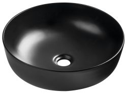 RONDEA umywalka ceramiczna nablatowa średnica 41cm, czarny mat