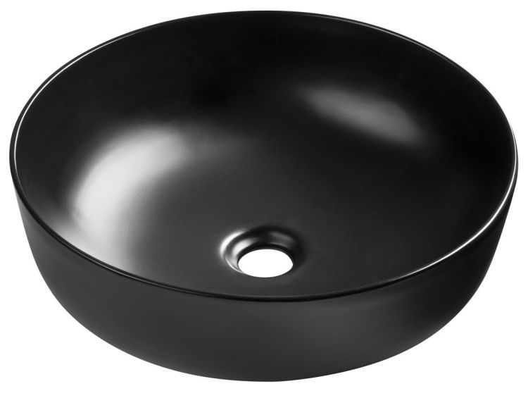 RONDEA umywalka ceramiczna nablatowa średnica 41cm, czarny mat