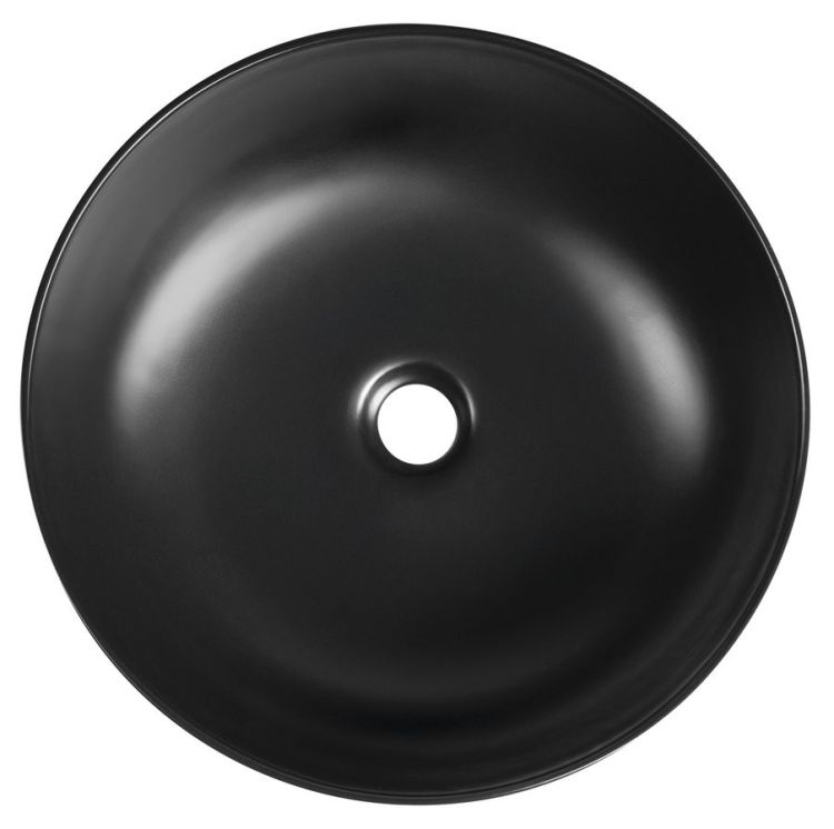 RONDEA umywalka ceramiczna nablatowa średnica 41cm, czarny mat