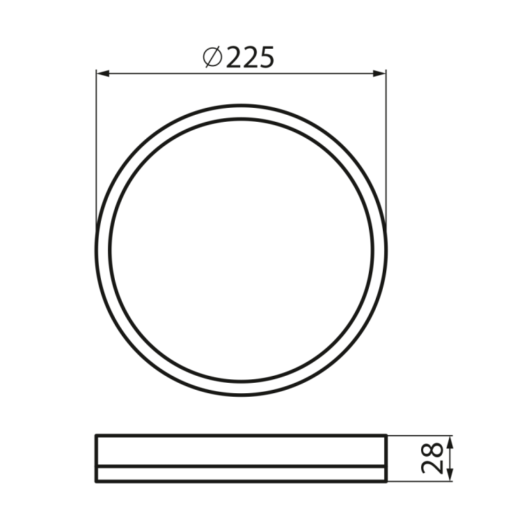 AZPO lampa sufitowa LED, średnica 225mm, 11,8W, 3000/4000/6000K, IP54, biały