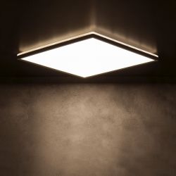 AZPO lampa sufitowa LED 225x225mm, 12,3W, 3000/4000/6000K,IP54, czarny mat