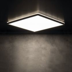 AZPO lampa sufitowa LED 300x300mm, 17,5W, 3000/4000/6000K, IP54, czarny mat