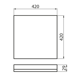 AZPO lampa sufitowa LED 420x420mm, 22W, 3000/4000/6000K, IP54, biały