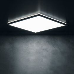 AZPO lampa sufitowa LED 420x420mm, 22W, 3000/4000/6000K, IP54, czarny mat