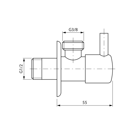 Przejdź do produktu Zawór narożny z ceramicznym pokrywem 1/2"x3/8", złoto mat